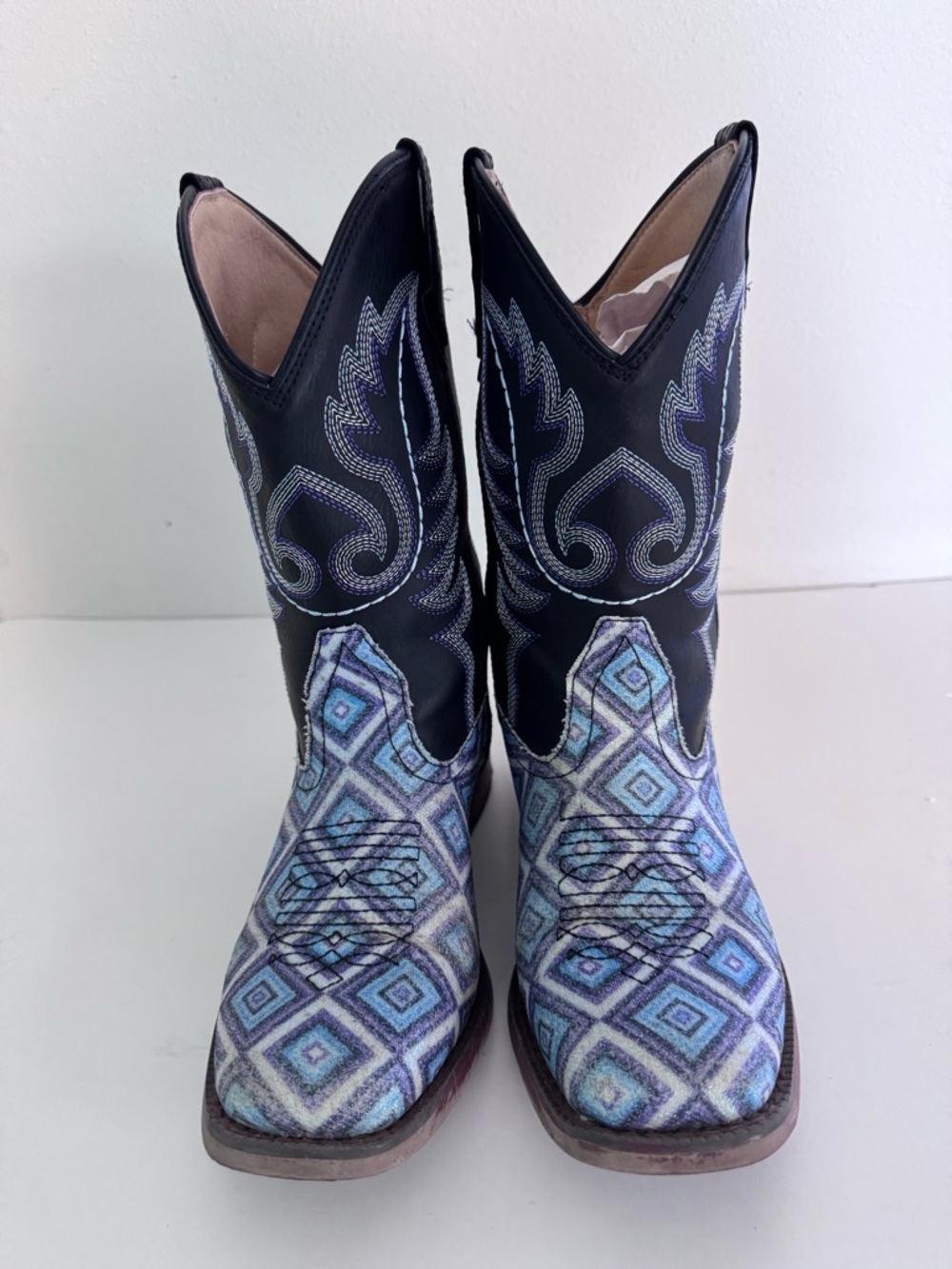 Girls Roper Western Cowgirl Diamond Shapes, Glitter and Stitching Little Kid’s 3